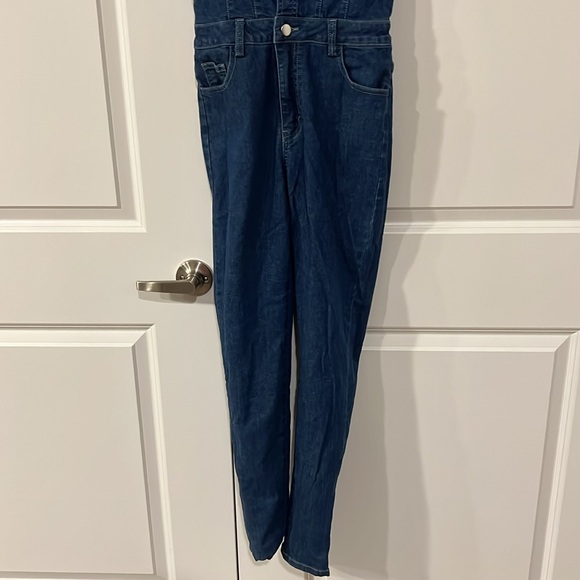 Lightly worn Mebon size S Jean jumpsuit short sleeve - Picture 3 of 16